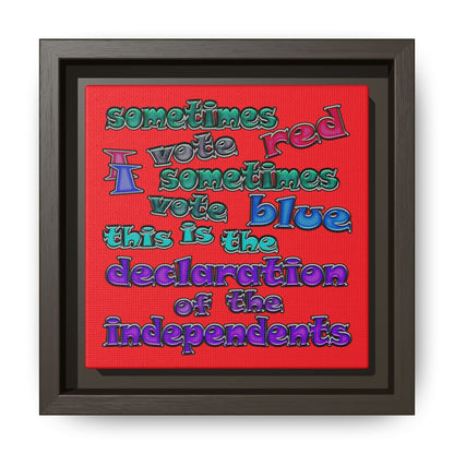 declaration of the independents - framed canvas art (red)