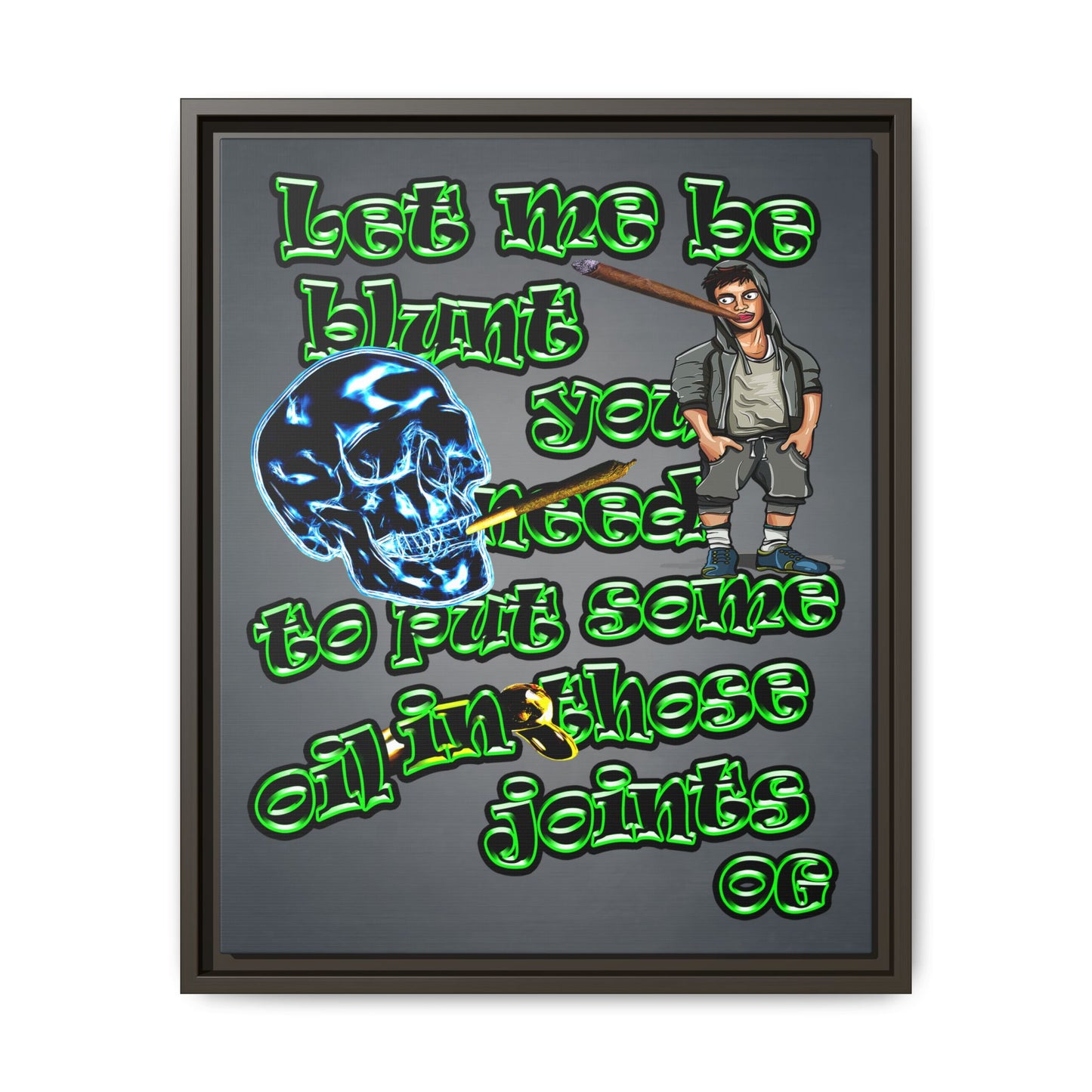 og - framed canvas art (grey-light grey)