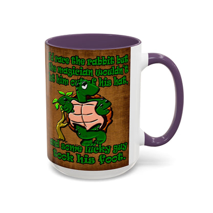 turtle race - Accent Mug (brown papyrus)