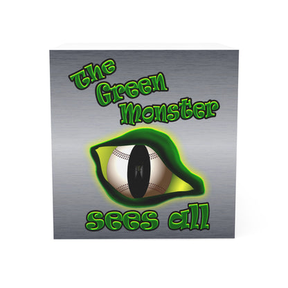 green monster - note cube (brushed nickel)