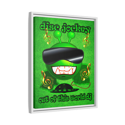 disc jockey - framed canvas art (green turf)