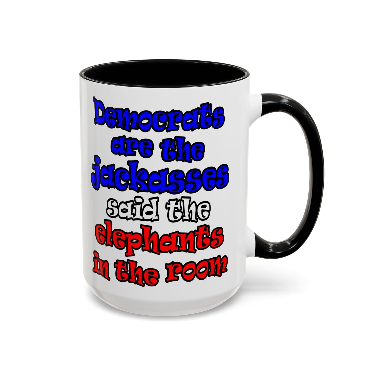 donkeys and elephants - Accent Mug (white)