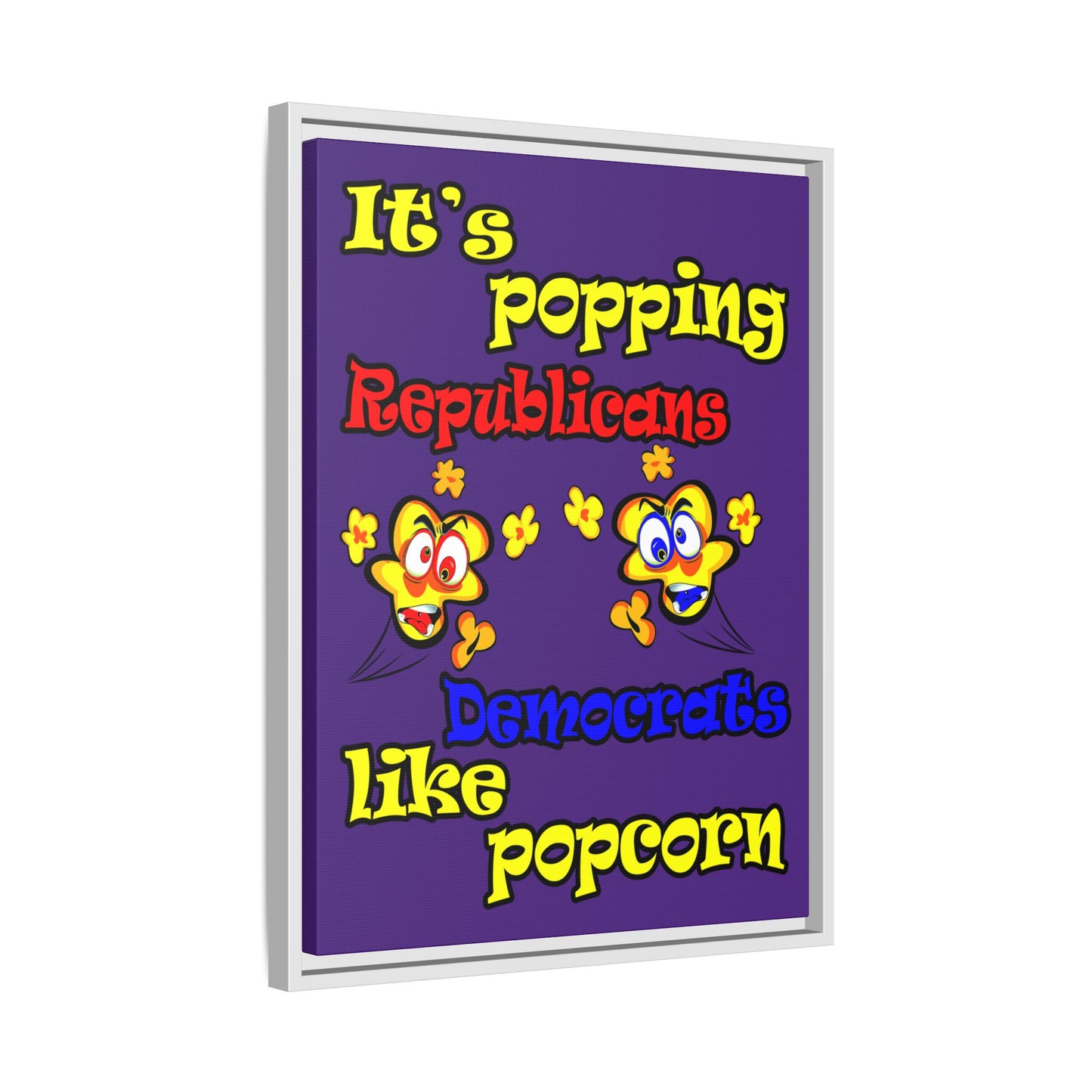 popping like popcorn - framed canvas art (purple)