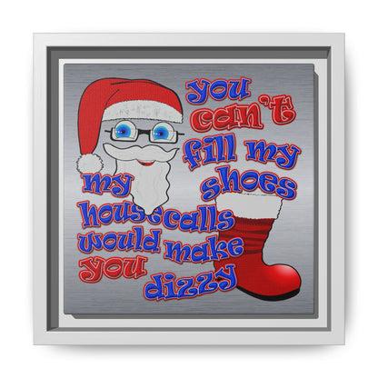 santa's shoes - framed canvas art (brushed nickel)