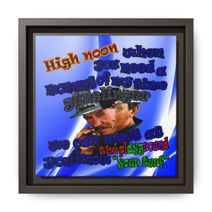 high noon - framed canvas art (blue-white wave)