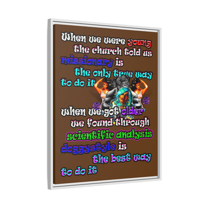 doggystyle - framed canvas art (brown)