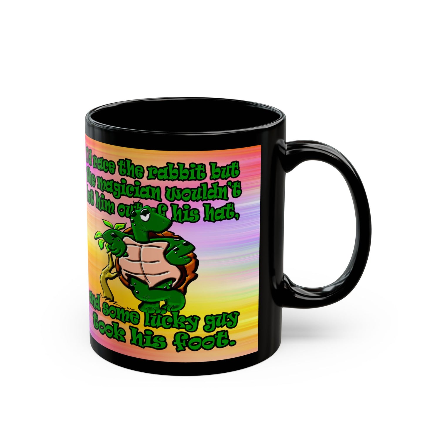 turtle race - Black Mug (color blur)