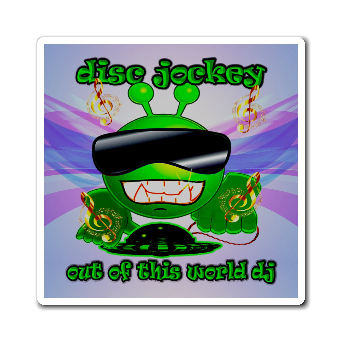 disc jockey - Magnets - (light blue-pink wave)