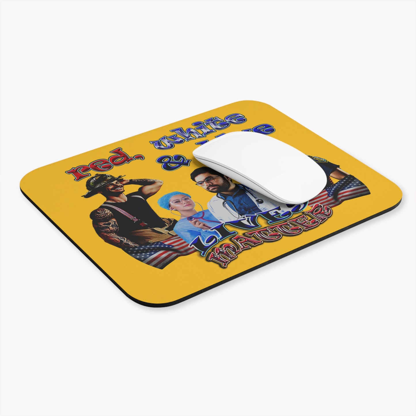 rw&b lives matter - Mouse Pad (Rectangle) (yellow)