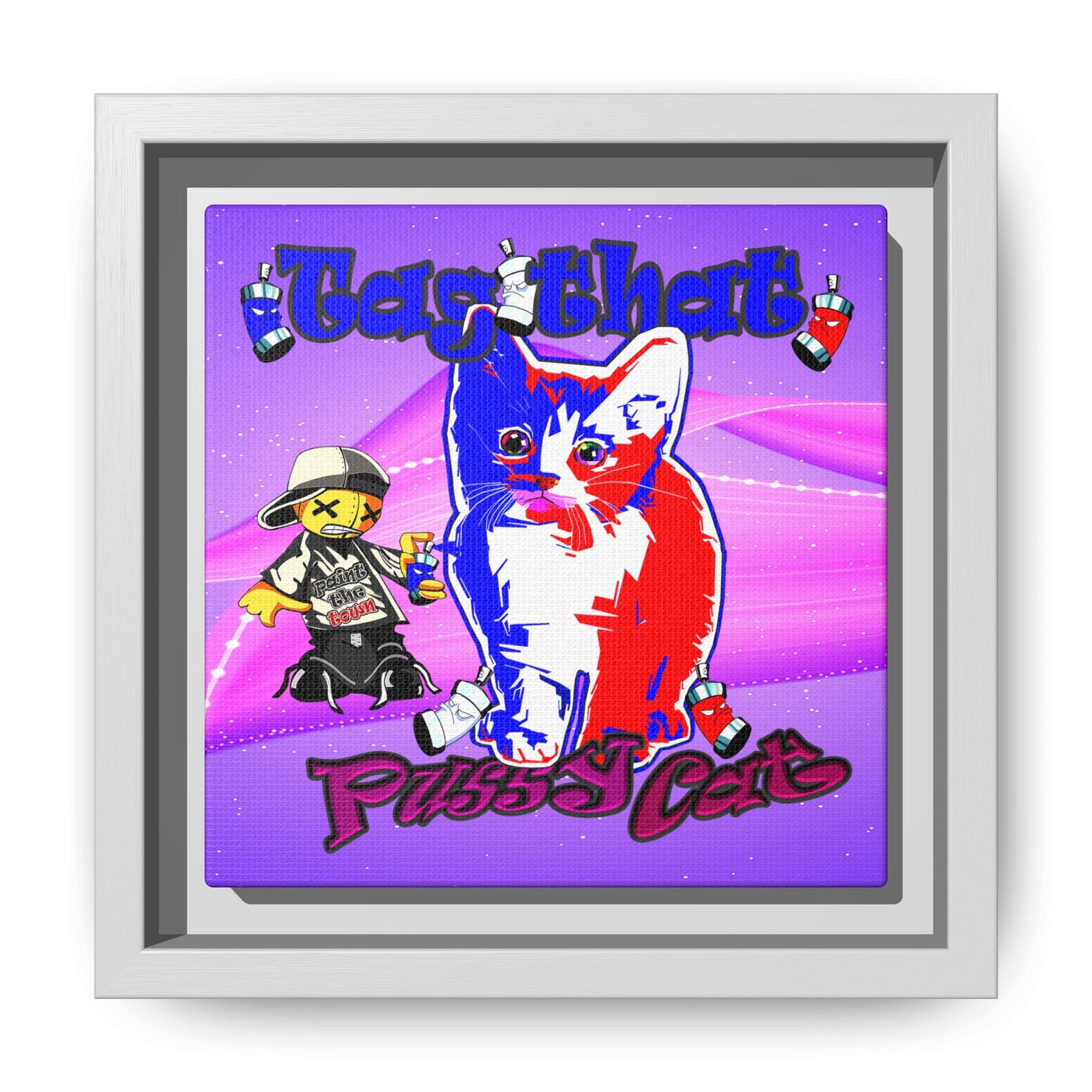 tag that - framed canvas art (purple-pink wave)