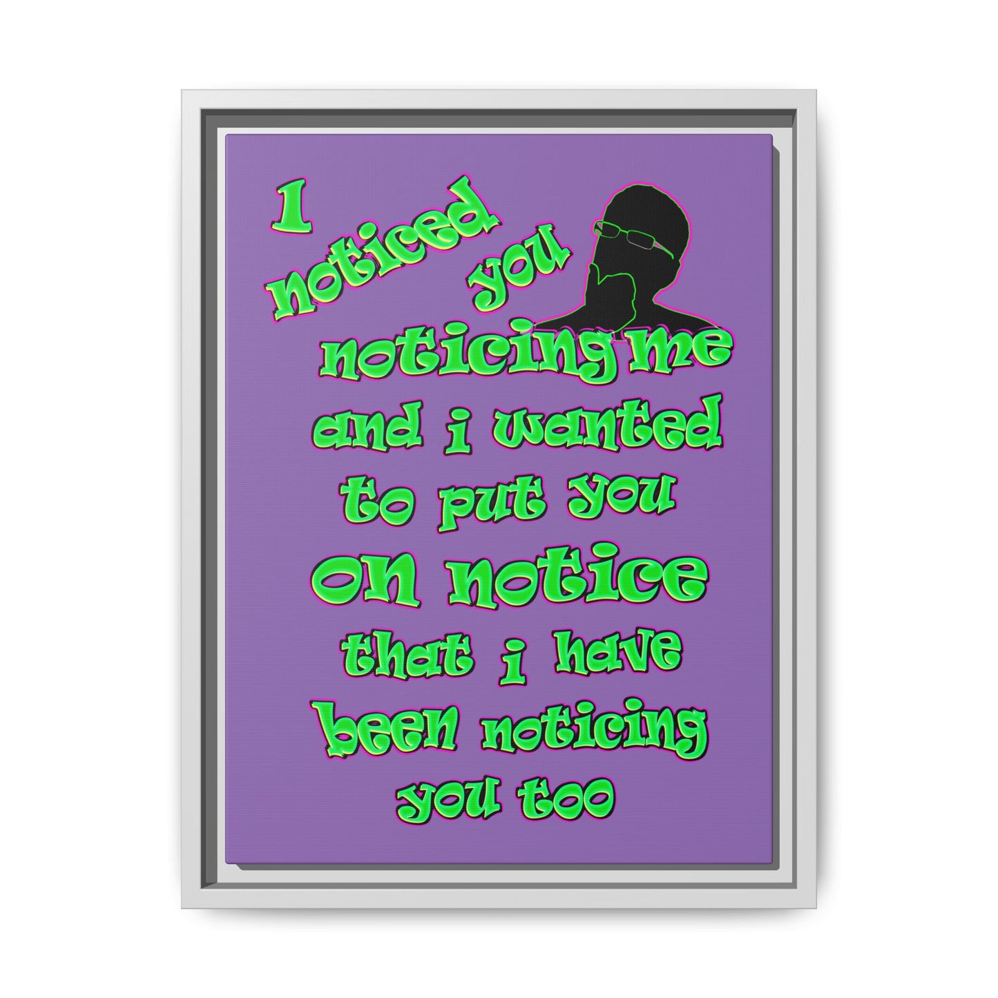 noticed you noticing - framed canvas art (light purple)