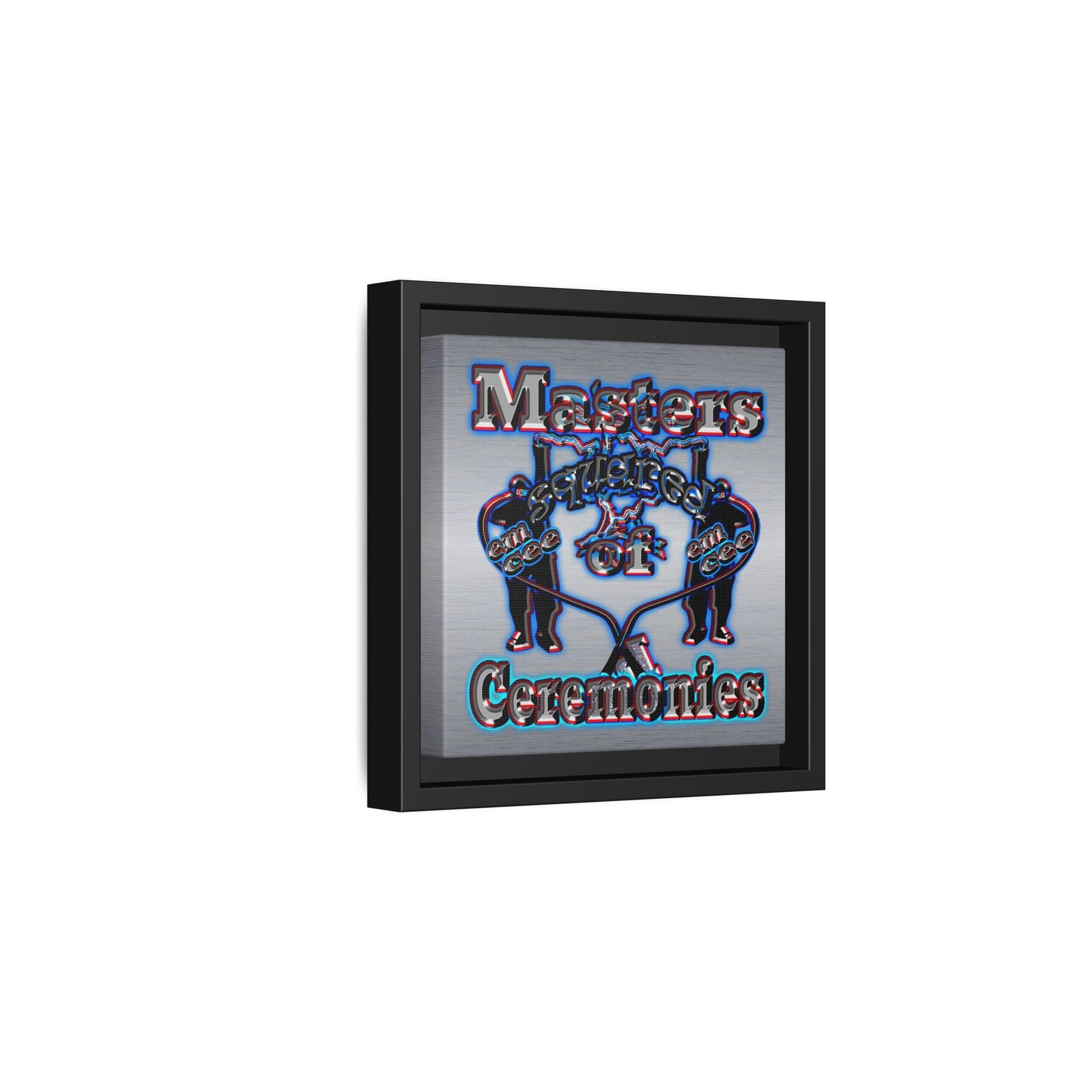 em cee squared - framed canvas art (brushed nickel)