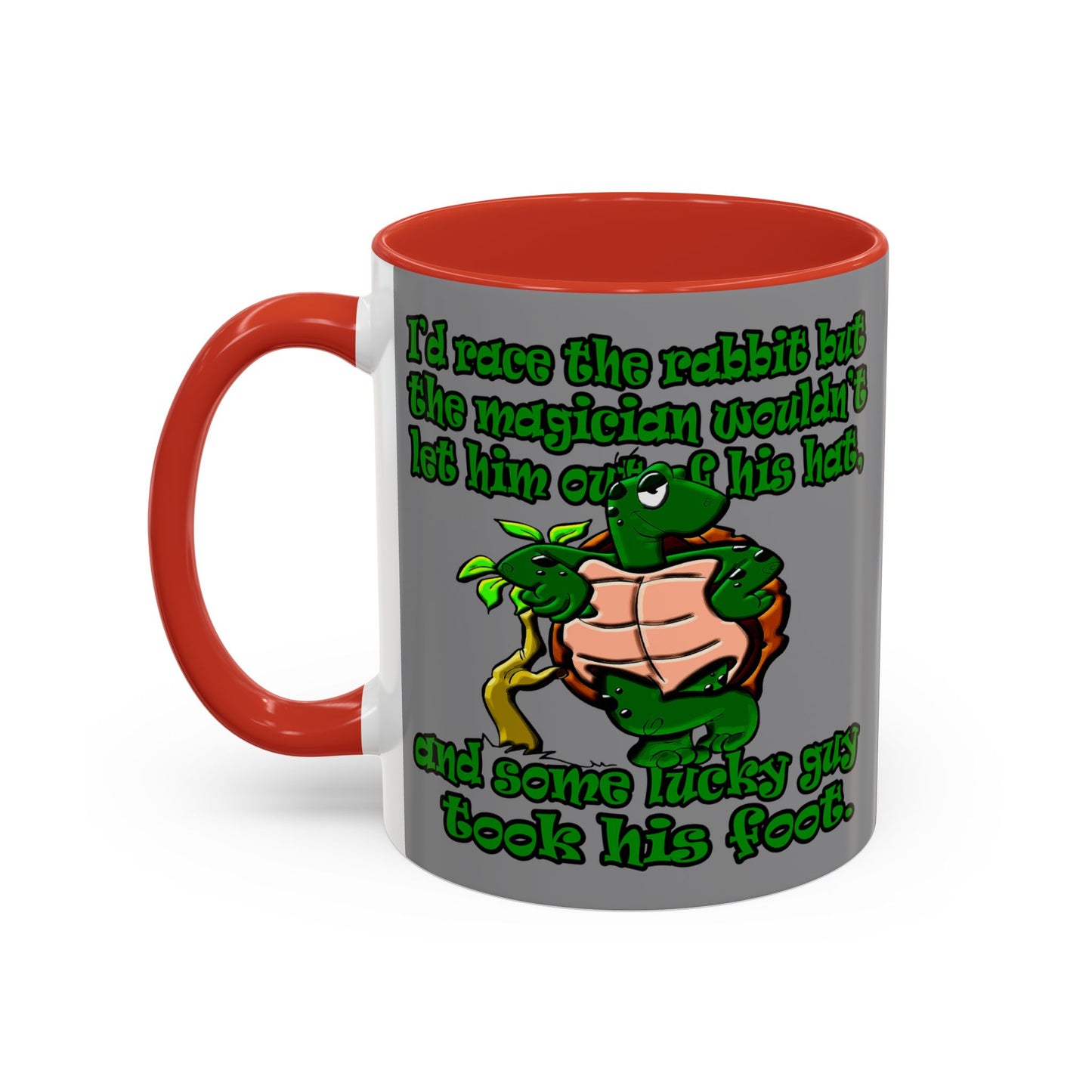 turtle race - Accent Mug (grey)