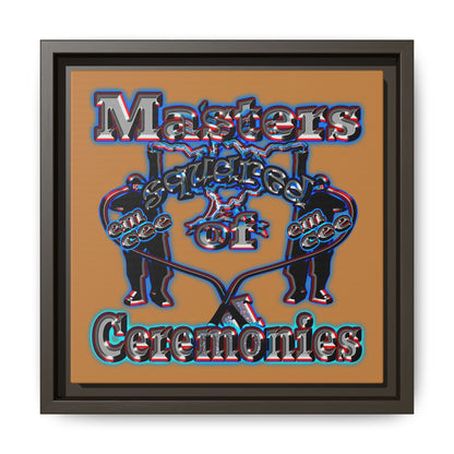 em cee squared - framed canvas art (light brown)