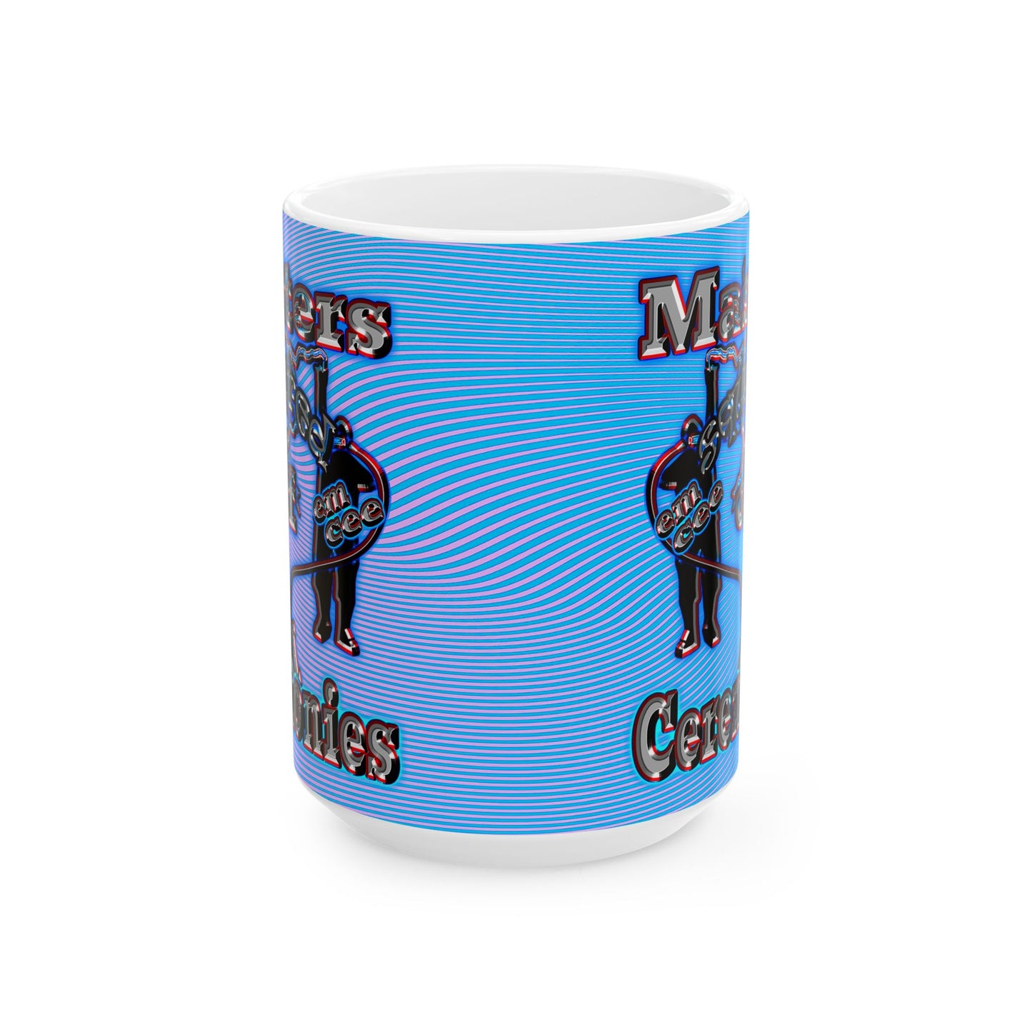 em cee squared - White Mug (light blue-purple wave)