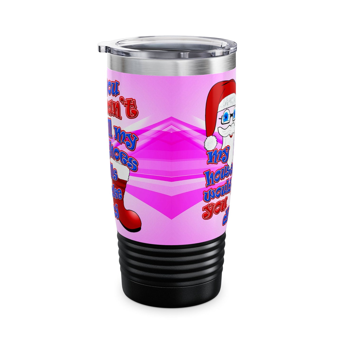 santa's shoes - Ringneck Tumbler, 20oz (light blue-pink wave)