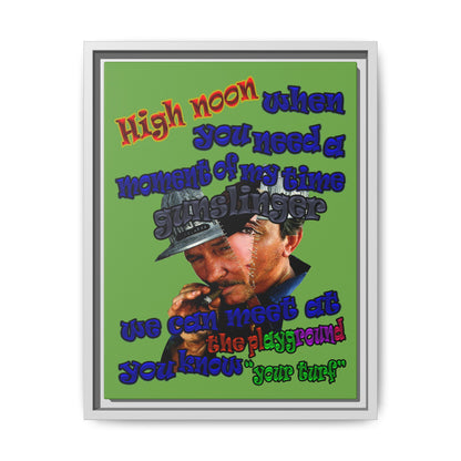 high noon - framed canvas art (green)