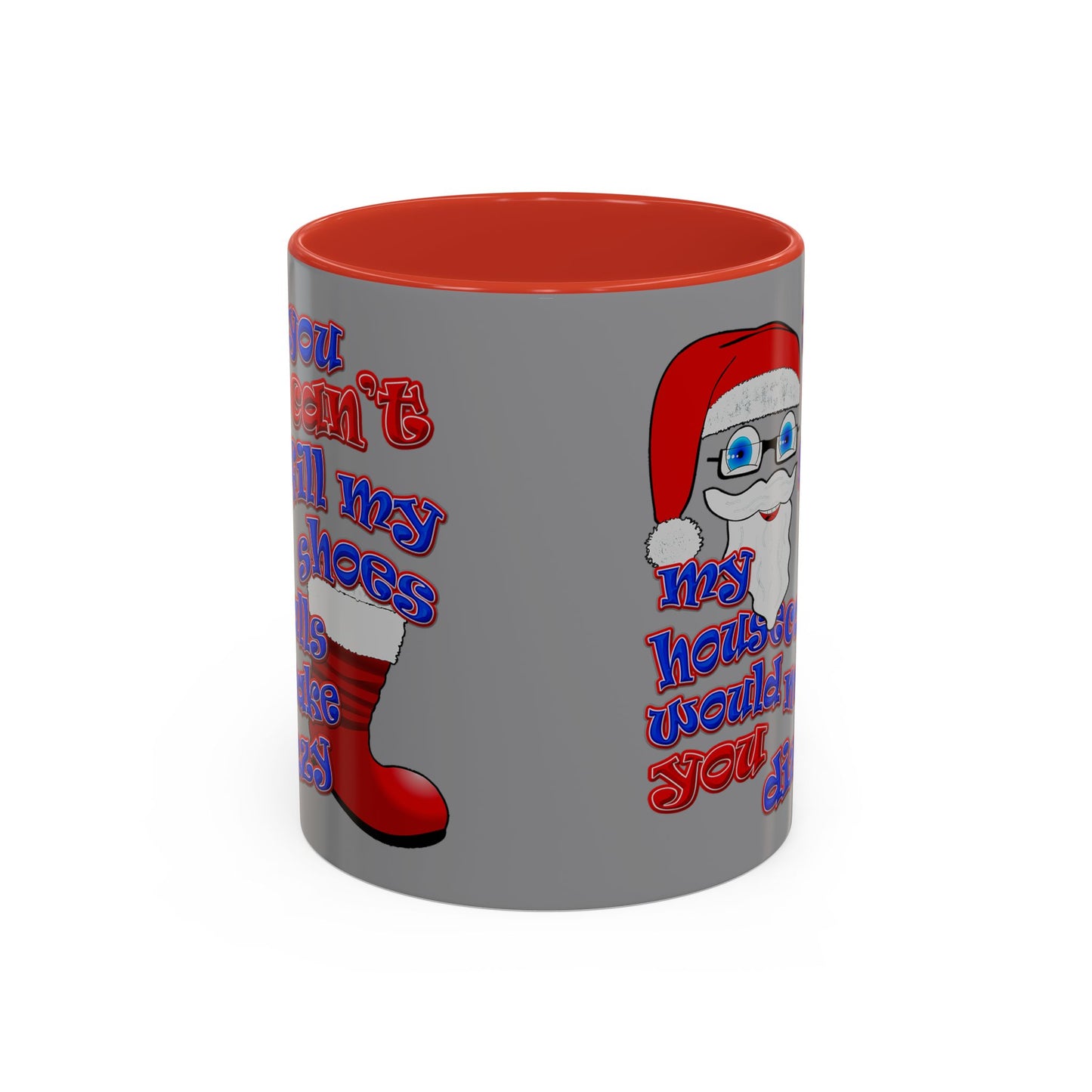 santa's shoes - Accent Mug (grey)