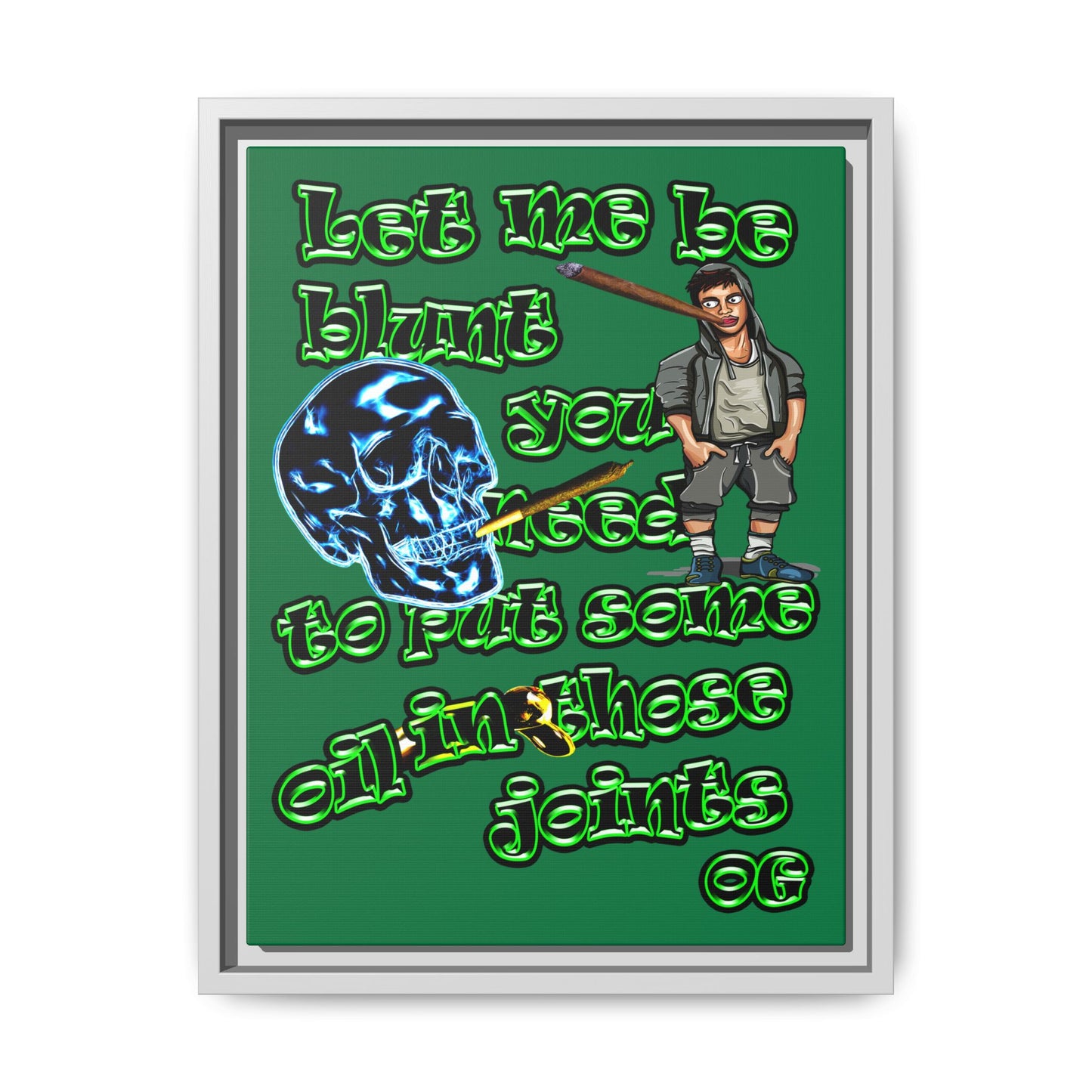og - framed canvas art (dark green)