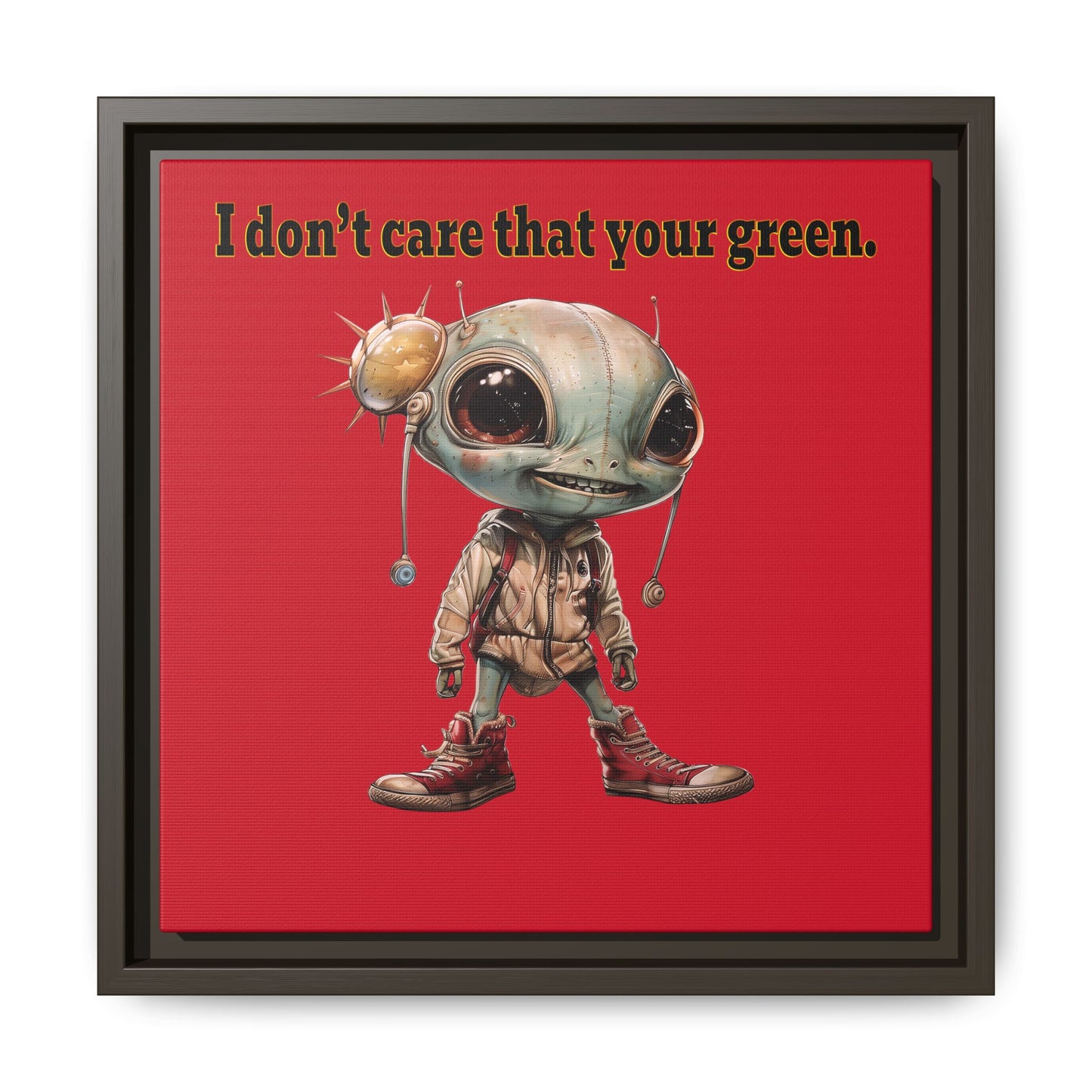 I don't care that your green - framed canvas art (dark red)