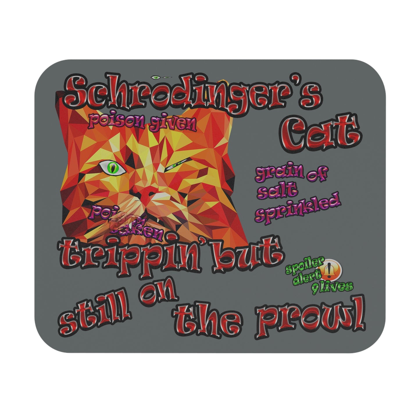 schrodinger's cat - Mouse Pad (Rectangle) (dark grey)