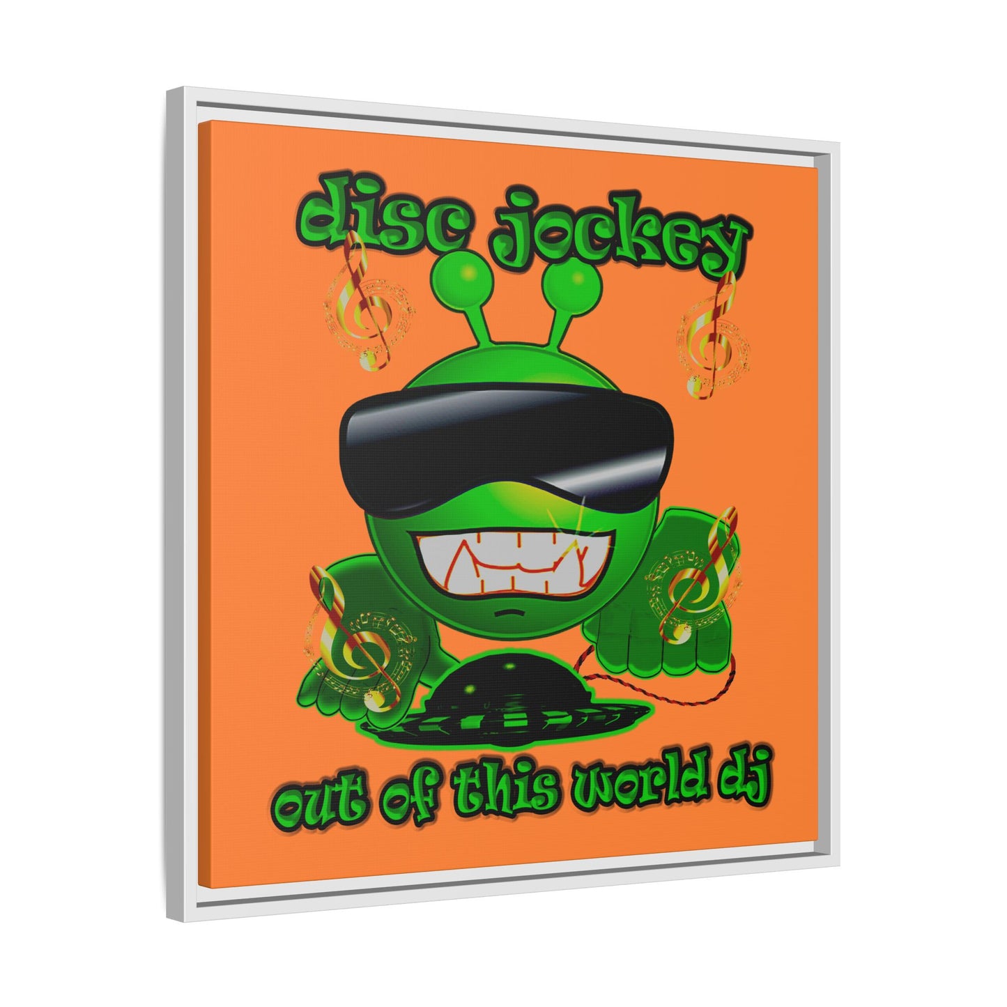 disc jockey - framed canvas art (crusta)