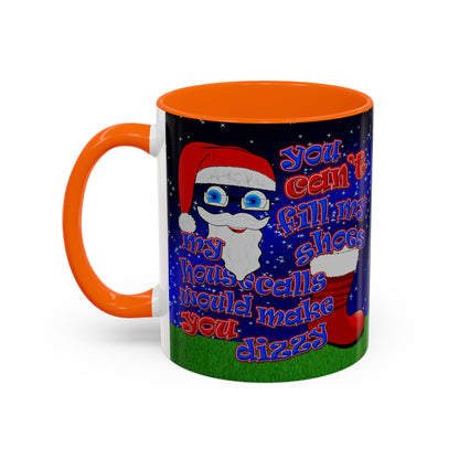 santa's shoes - Accent Mug ('snoops' background)