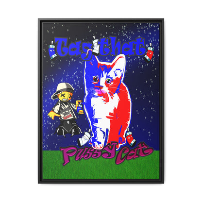 tag that - framed canvas art ('snoops' background)