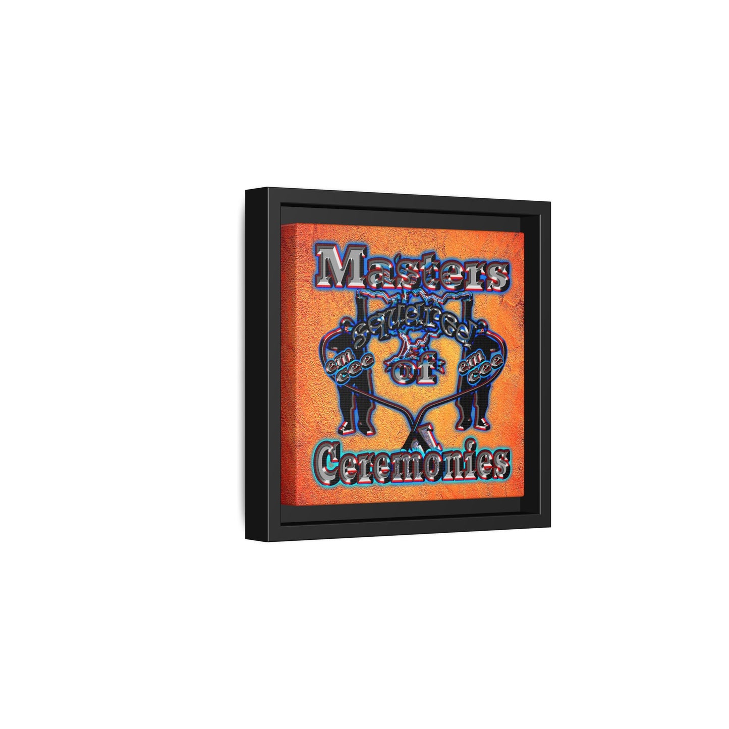 em cee squared - framed canvas art (burnt orange)