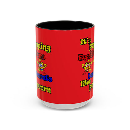 popping like popcorn - Accent Mug (red)