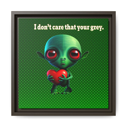 I don't care that your grey - framed canvas art (logo green)