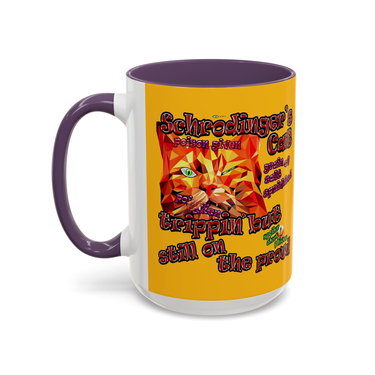 schrodinger's cat - Accent Mug (yellow)