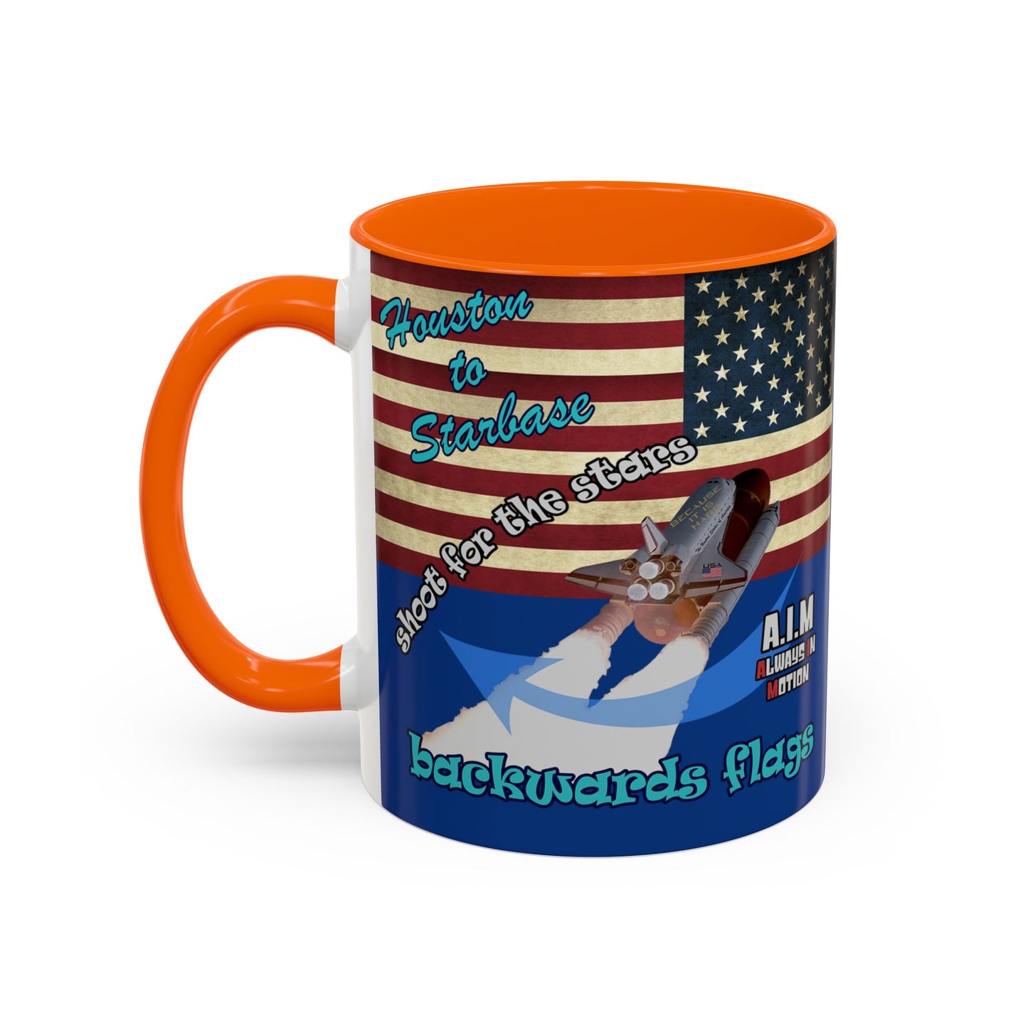 shoot for the stars - Accent Mug (dark blue)