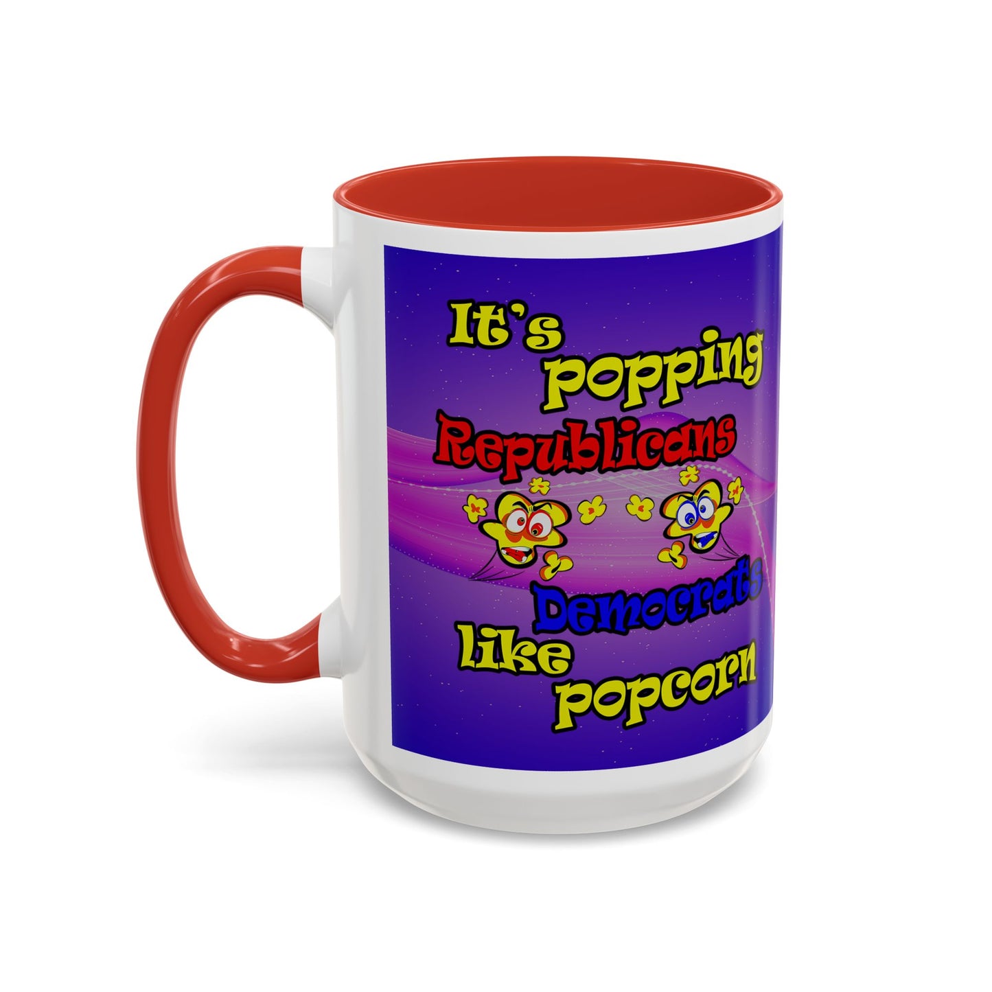popping like popcorn - Accent Mug (purple-pink wave)