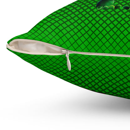 I don't care that your grey - Spun Polyester Square Pillow - (logo green)