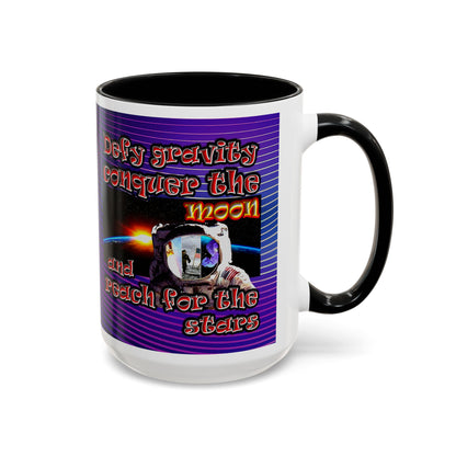 defy conquer reach - Accent Mug (purple wave)