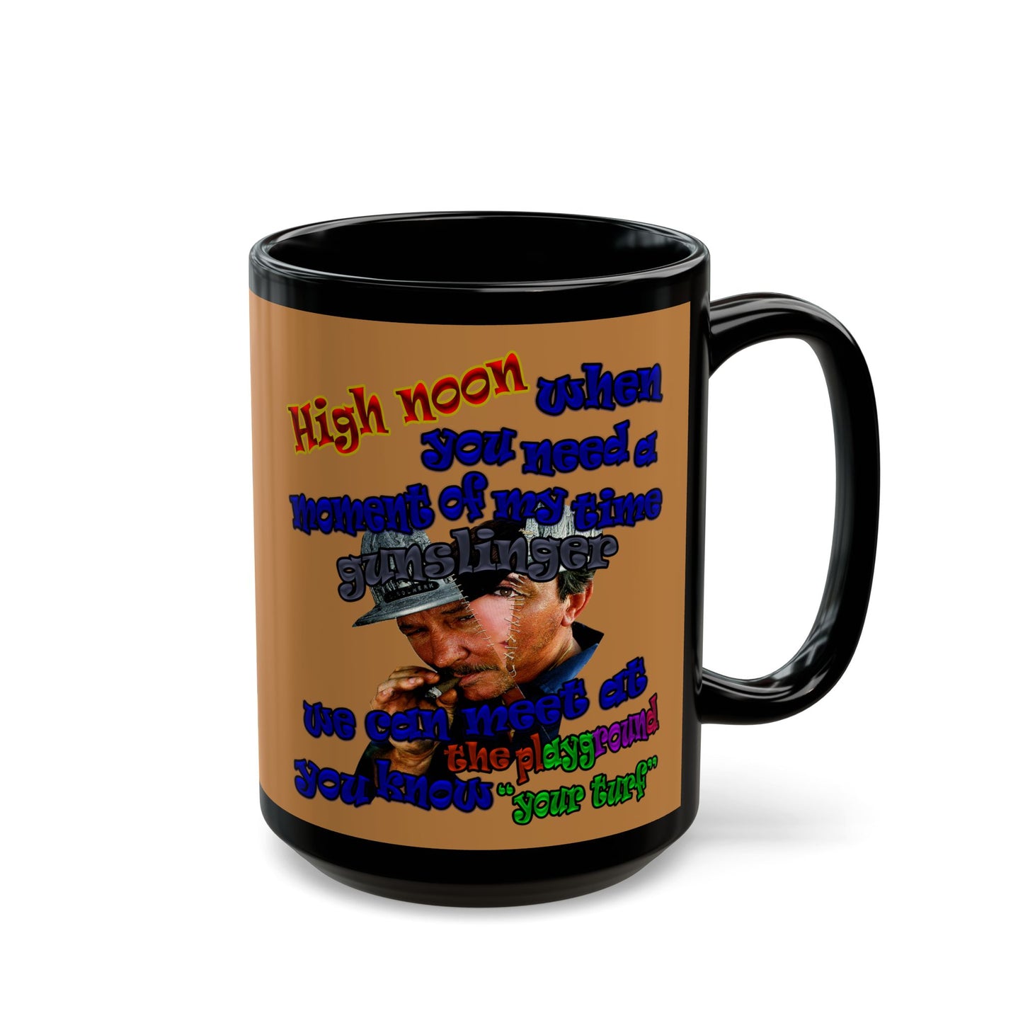 high noon - Black Mug (light brown)