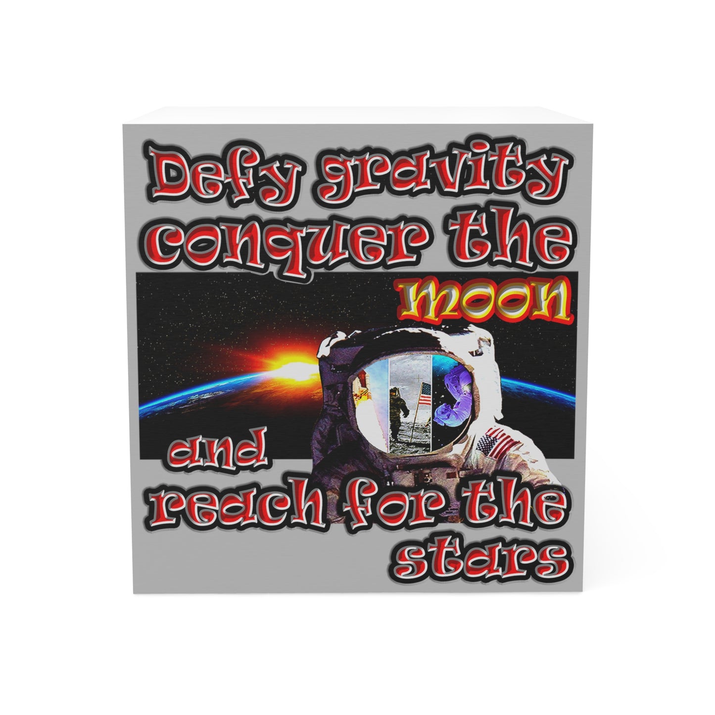 defy conquer reach - note cube (light grey)