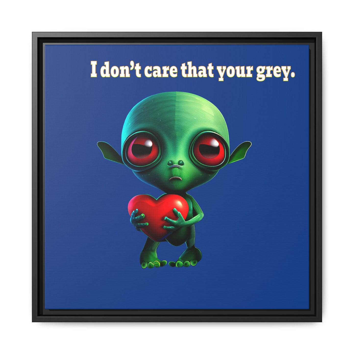 I don't care that your grey - framed canvas art (dark blue)
