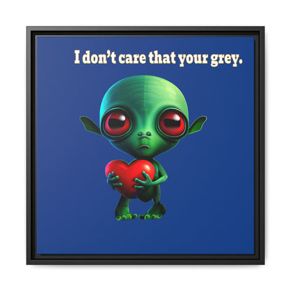 I don't care that your grey - framed canvas art (dark blue)