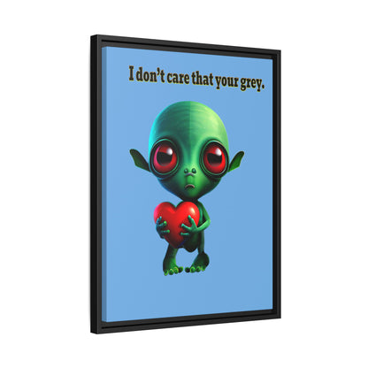 I don't care that your grey - framed canvas art (light blue)
