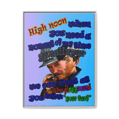 high noon - framed canvas art (light blue-purple wave)