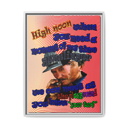 high noon - framed canvas art (yellow-orange wave)
