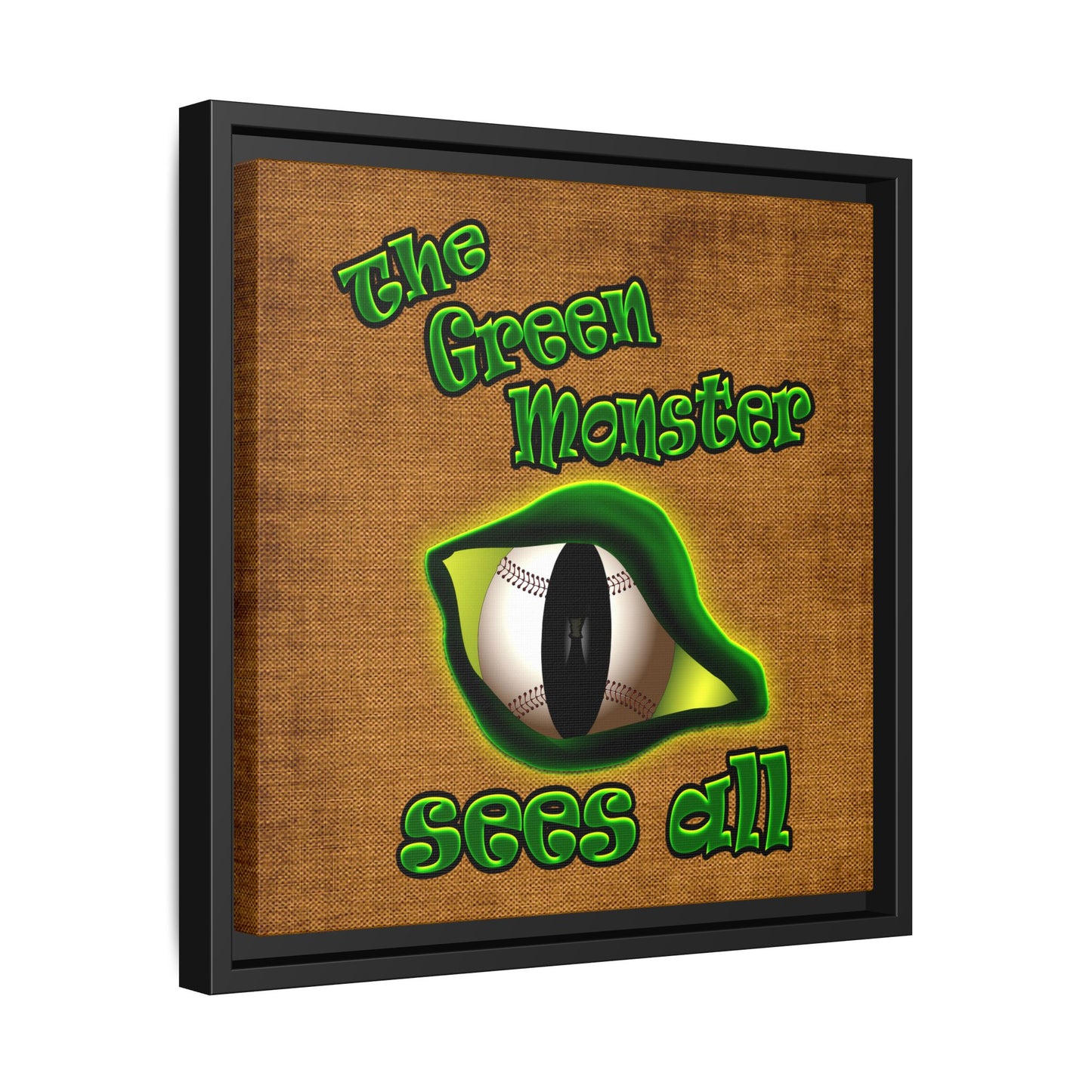 green monster - framed canvas art (brown papyrus)