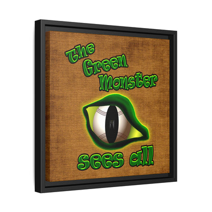 green monster - framed canvas art (brown papyrus)