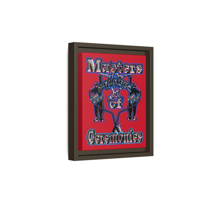 em cee squared - framed canvas art (dark red)