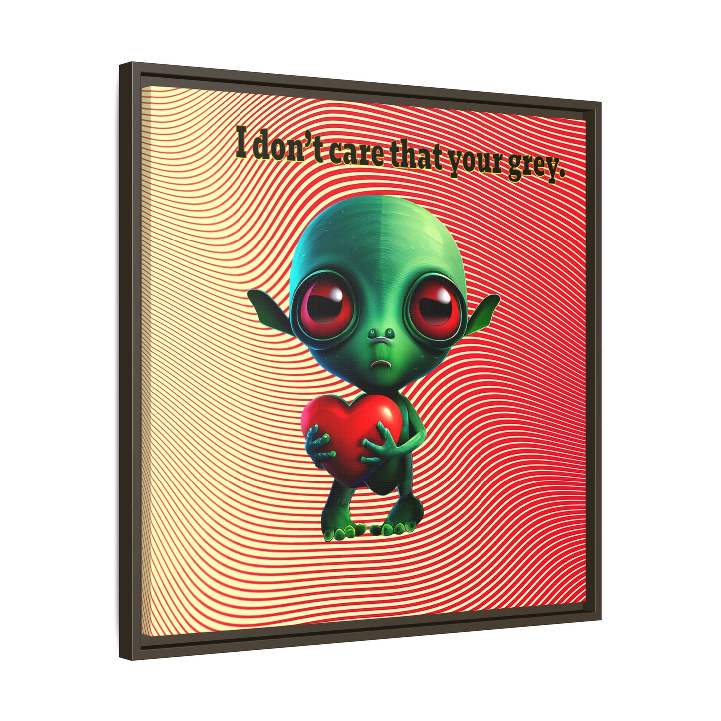 I don't care that your grey - framed canvas art (yellow-orange wave)