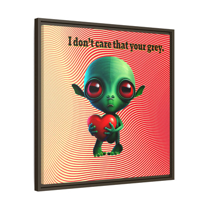 I don't care that your grey - framed canvas art (yellow-orange wave)