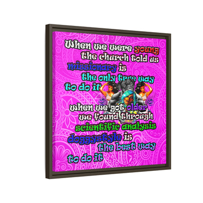 doggystyle - framed canvas art (pink swirl)