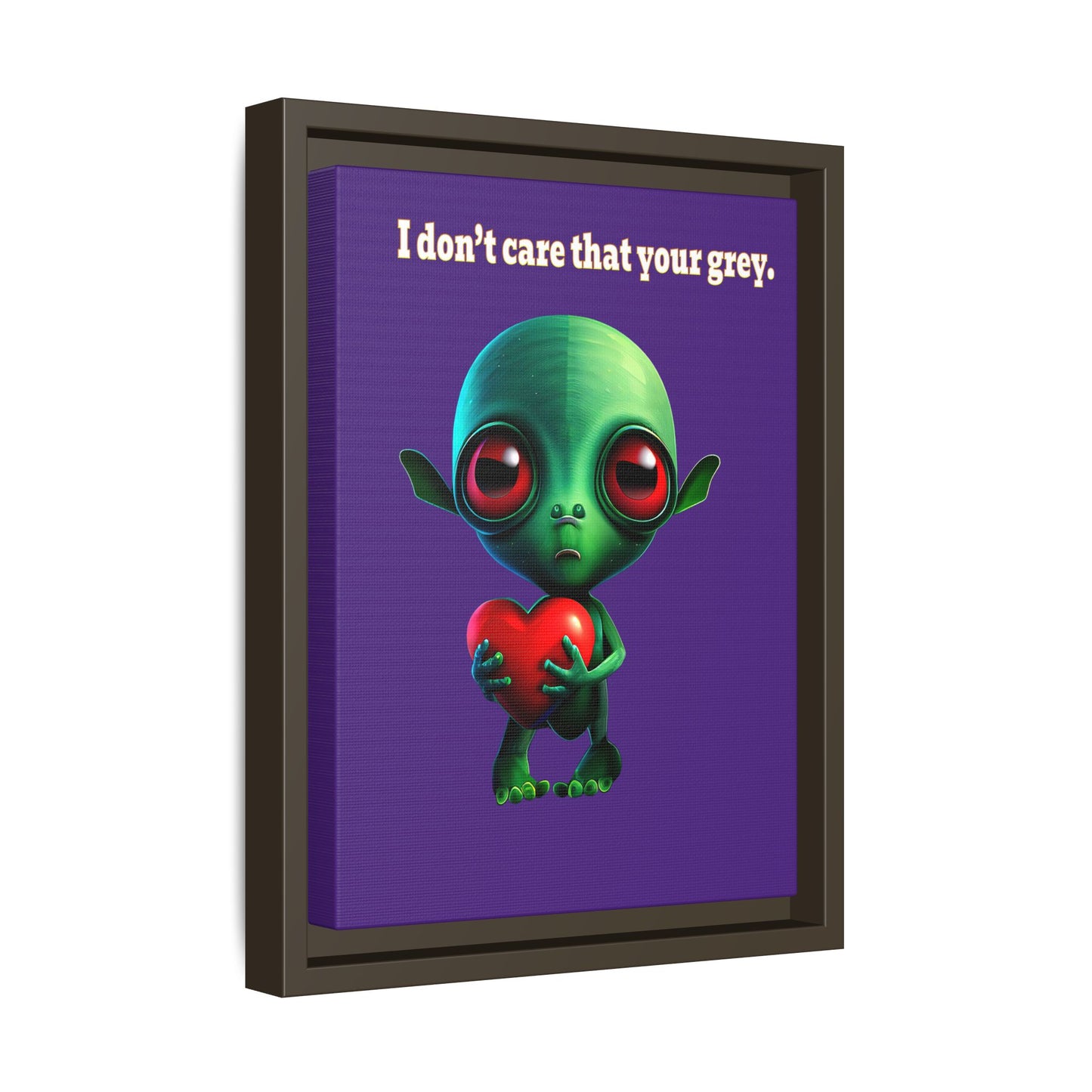 I don't care that your grey - framed canvas art (purple)